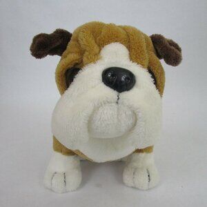 GANZ Webkinz Bulldog HM126 Brown Tan Plush Stuffed Animal Toy 8” Long NO CODE